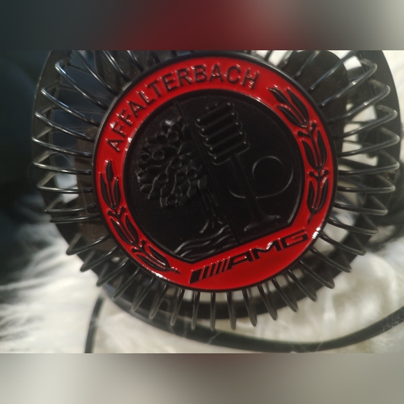 Metal Desk Fan w/ Metal AMG Mercedes Decal - Picture 3 of 7